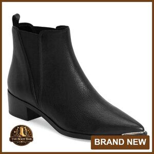 Pointed Toe Chelsea Boots Low Heel Slip On Ankle Booties Winter Fashion